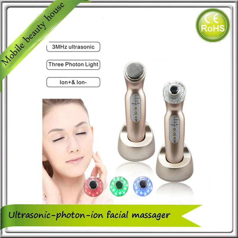 Imhz & 3mhz Portable Ultrasound Photon Therapy Microcurrent Anti Aging Face And Body Slimming Beauty Massager Machine