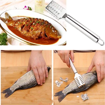 

20cm*3.5cm Multifunction Stainless Steel Fish Tool Easy To Fish Scale Scraper Plane Fish Cleaner +fish Knif Kitchen Tools7