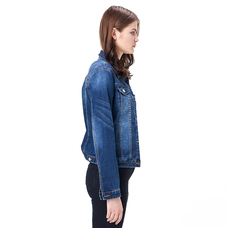 2019 LEIJIJEANS Women Plus Size 6XL long basical jeans jacket coat Bleach Full Sleeves Single Breast Slim Women Denim Jacket