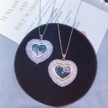 Мода AAA кубический циркон в форме сердца кулон с россыпью камней ожерелье Свадебные/вечерние ювелирные изделия для женщин P2256