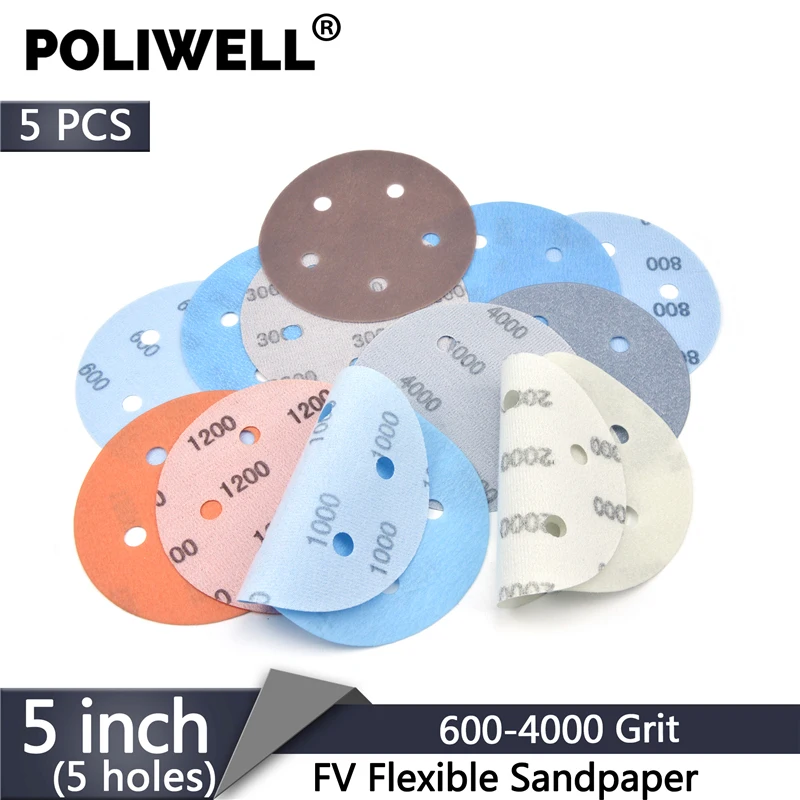 6/" 150mm Wet or Dry Sanding Discs Hook Loop 600-4000 Grit for Metal Car Polish