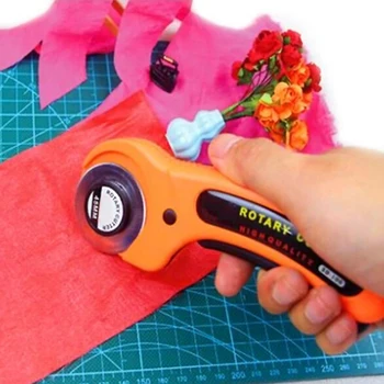 

45mm Handle Rotary Cutter Cloth Cutting Blades Circular Patchwork Leather Sewing Tool Quilting Fabric Cutting Craft Tool