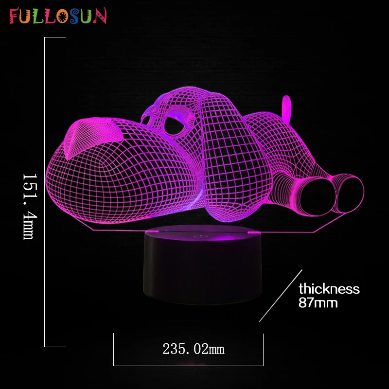 Dog Lamp 3D Night Light Kids Toy LED 3D Touch Table Lamp 7 Colors Flashing LED Light Christmas Decorations for Home