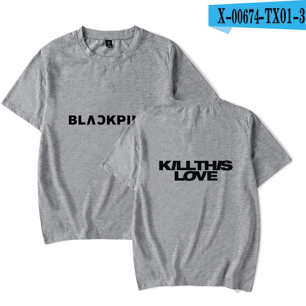 3 Модные Kpop Blackpink убить этой футболки "любовь" Для мужчин Для женщин футболки повседневные футболки с круглым вырезом, футболка с короткими рукавами одежда для детей топы - Цвет: 3