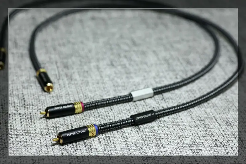 

pair Copper Colour Moon HiFi OCC RCA interconnect Cable with RCA plug