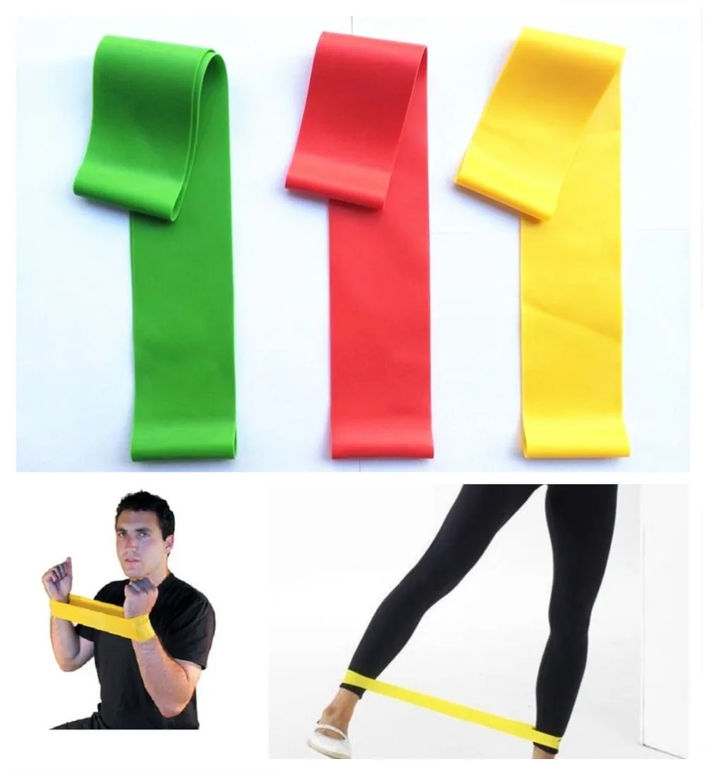 Elastic Pilates Yoga Resistance Band Loop Strength Weight Training Gym