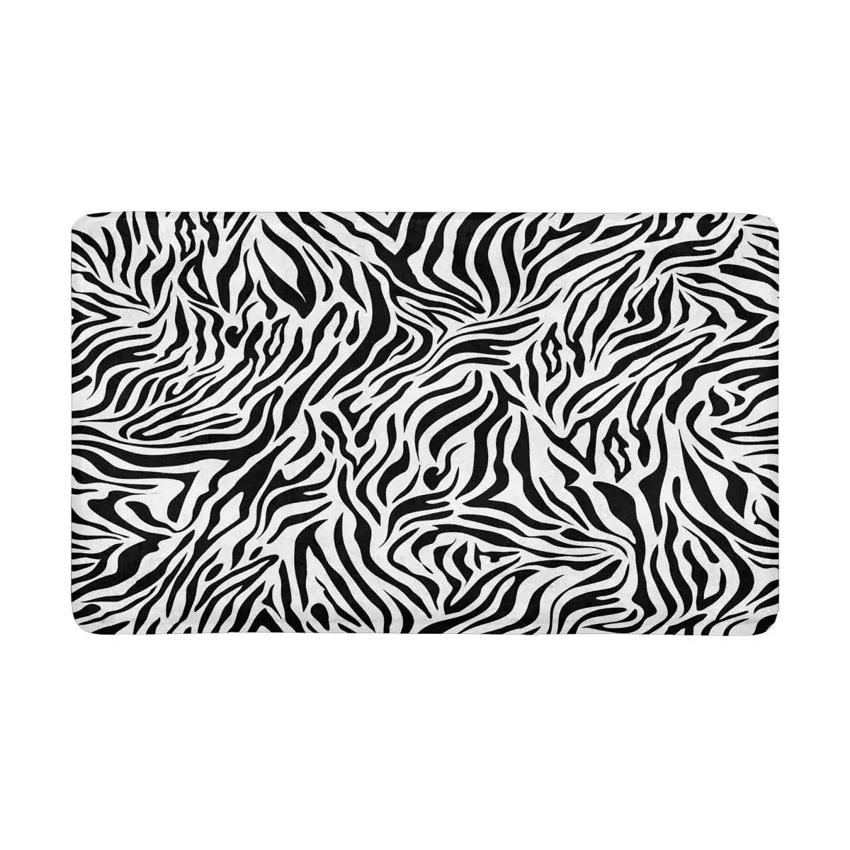 Черный белый Противоскользящий дверной коврик Zebra домашний декор внутренний для