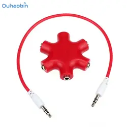 Ouhaobin популярные наушники сплиттеры 3,5 мм наушники аудио разветвитель 1 Мужской до 2 3 4 5 Женский кабель красный адаптер Sep4