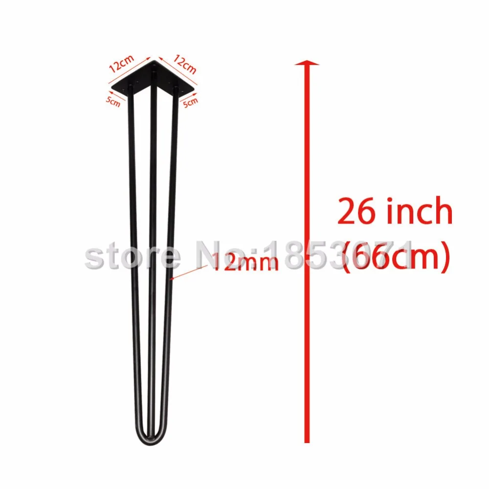 4 Pcs 66cm Black Hairpin Legs For Elegant Furniture Frniture Legs