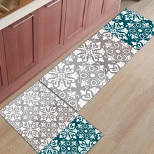 2 шт. кухонные подстилки И КОВРИКИ НАБОР современный классический европейский узор этнический бежевый синий домашний декор Нескользящие коврики