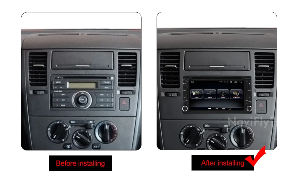 Excellent NaviFly universal 2 Din Car dvd radio player Android 8.1 GPS Navigation for Nissan/Toyota/VW/Focus/KIA Autoradio stereo 4