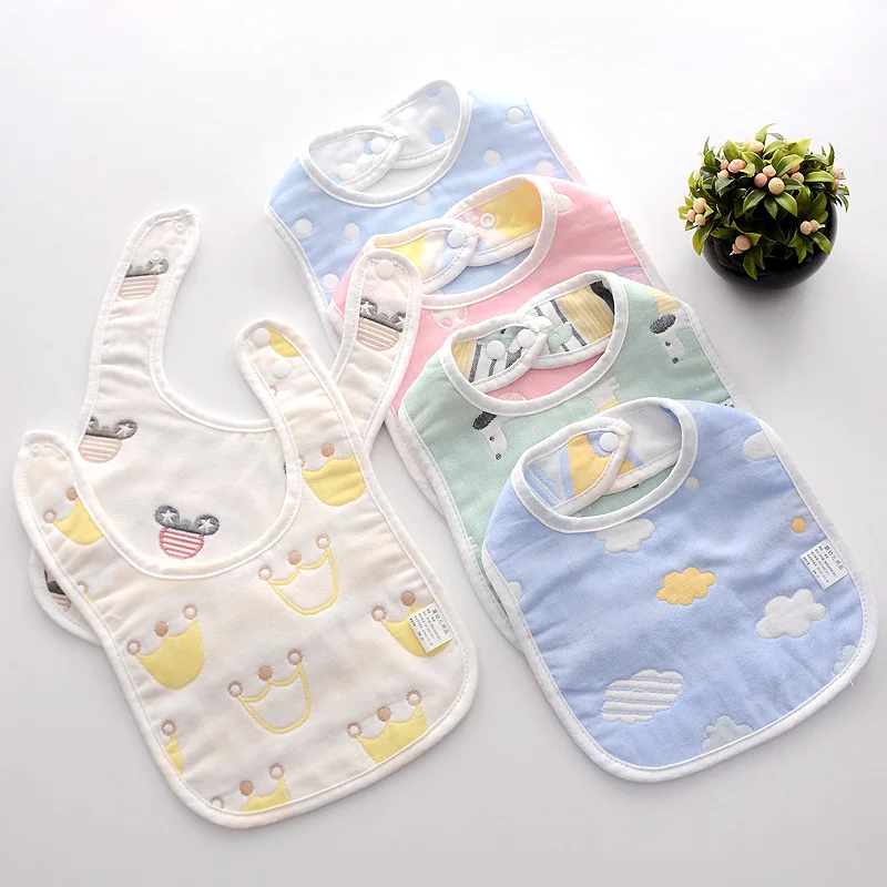 Newborn Baby Bibs U-design cotton gauze baby bibs feeding smock infant burp