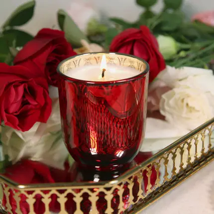 Red pomegranate Натуральное эфирное масло ароматические свечи в стеклянное свадебное украшение соевый воск Рождество День рождения свечи украшение дома WZE019 - Цвет: Red pomegranate