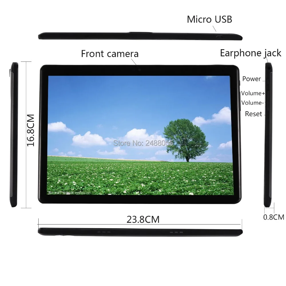  2.5D Glass 10 inch tablet Octa Core 4GB RAM 64GB ROM 3G Phone call 1280*800 IPS Kid Gift Tablets GP