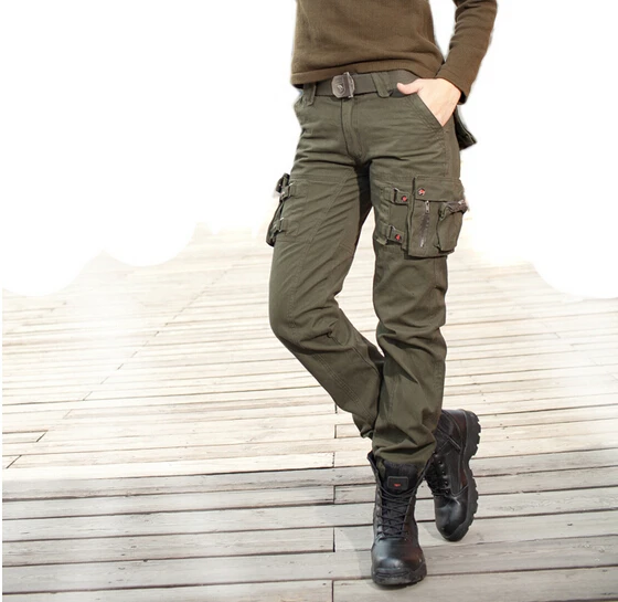 High Quality Women's Cargo Pants Casual Womens Pant Multi Pocket