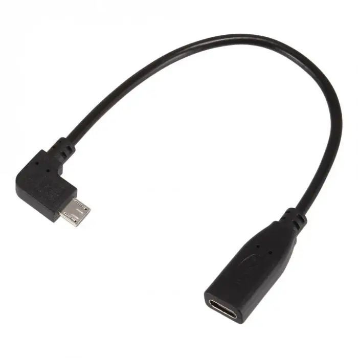 90 градусов Micro USB для расширения данных Кабельный штекер для type-C Женский 20 см зарядный кабель для телефонов JFlyer
