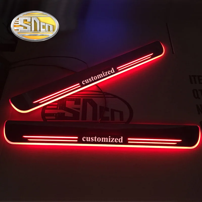 

Customized 4PCS Moving LED Welcome Pedal Car Scuff Plate Pedal Threshold Door Sill Pathway Light For Toyota Yaris 2017 2018