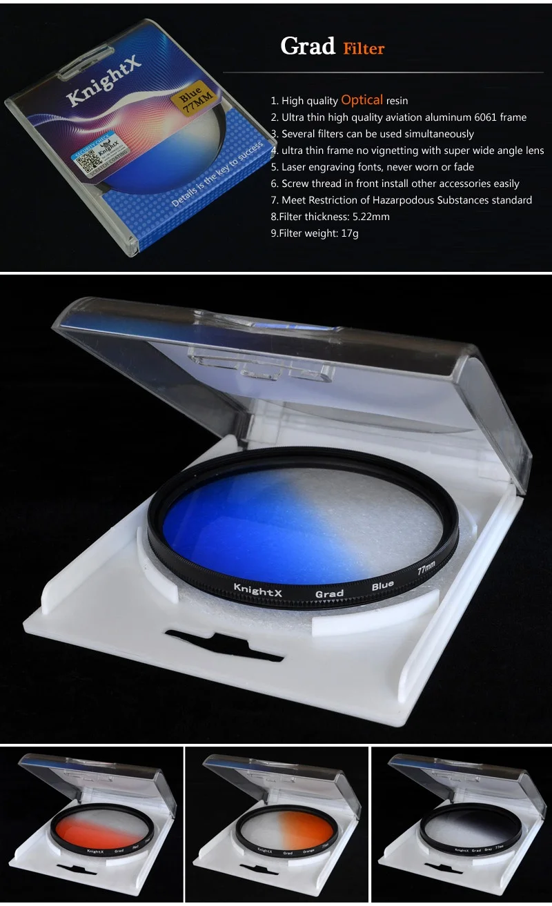 KnightX 49 мм 52 мм 55 мм 58 мм 67 мм 77 мм FLD UV CPL Star nd ND2 ND1000 светофильтр для линз для Nikon Canon macro lens sony nex 550d