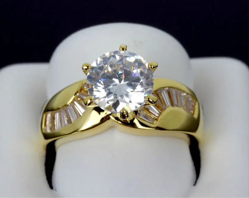 DreamCarnival1989 Для женщин Deluxe Свадебные Кольца Цирконий проложили родий или золото Цвет Свадебные Медь Аксессуары Jewelry anillos Moda