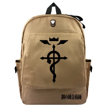 

School Bags Mochila Escolar Edward Snake Canvas Backpack School Bag Shoulders Anime Printing Knapsack Travel Shingeki No Kyojin