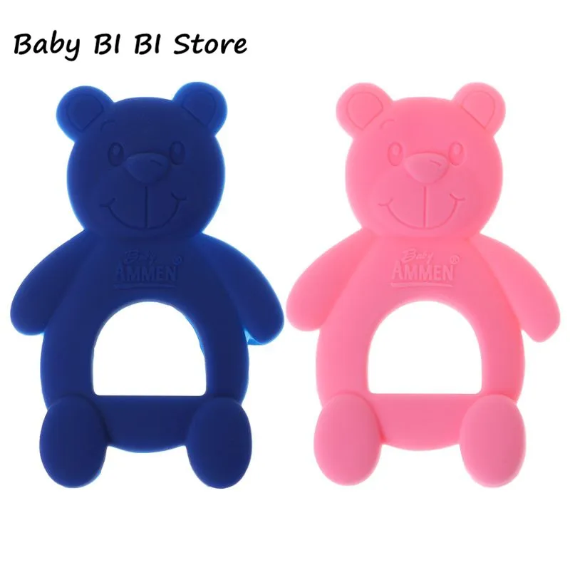 

Baby Teether Bear Cute Necklace Teething Massage Pain Relief Pacifier Newborn Orthodontic Oral Care Infants Food Grade Silicone