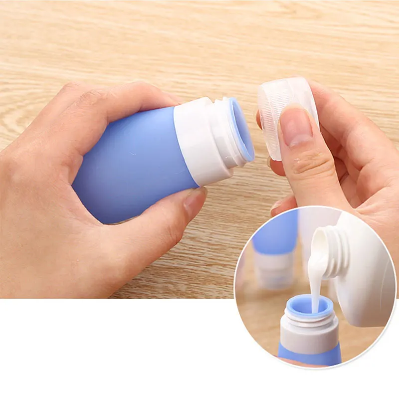 38/60/80ml Travel Portable Soap Dispensers Silicone Bottling Empty Bottle For Lotion Shampoo Shower Container 3pcs/set