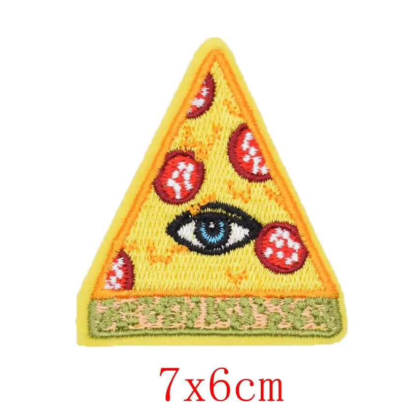 2018 Parches Pizza With Eyeball Tattoo Wicca оккультные нашивки в стиле панк ретро для детей одежда