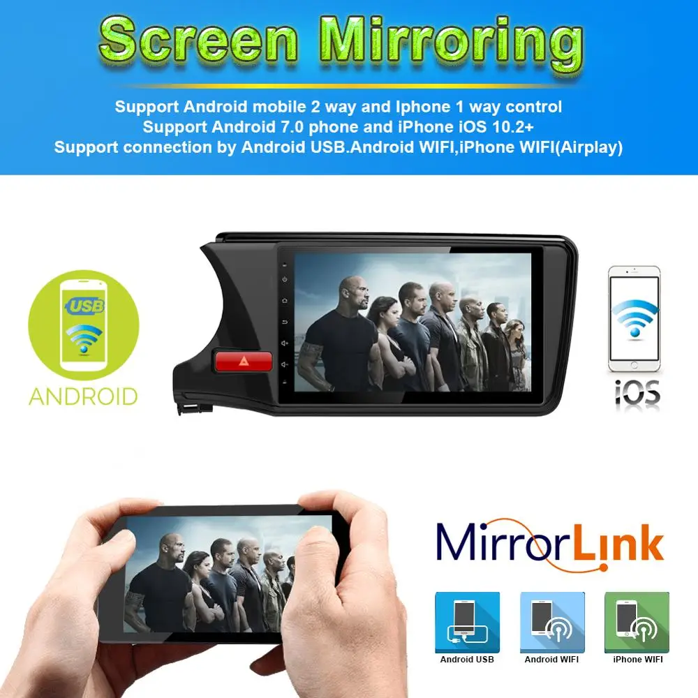 Perfect 10.1 Inch Android IPS Screen Car Stereo Video Player For Honda City 2014- Left Hand Drive Car Radio GPS Navigation Multimedia 5