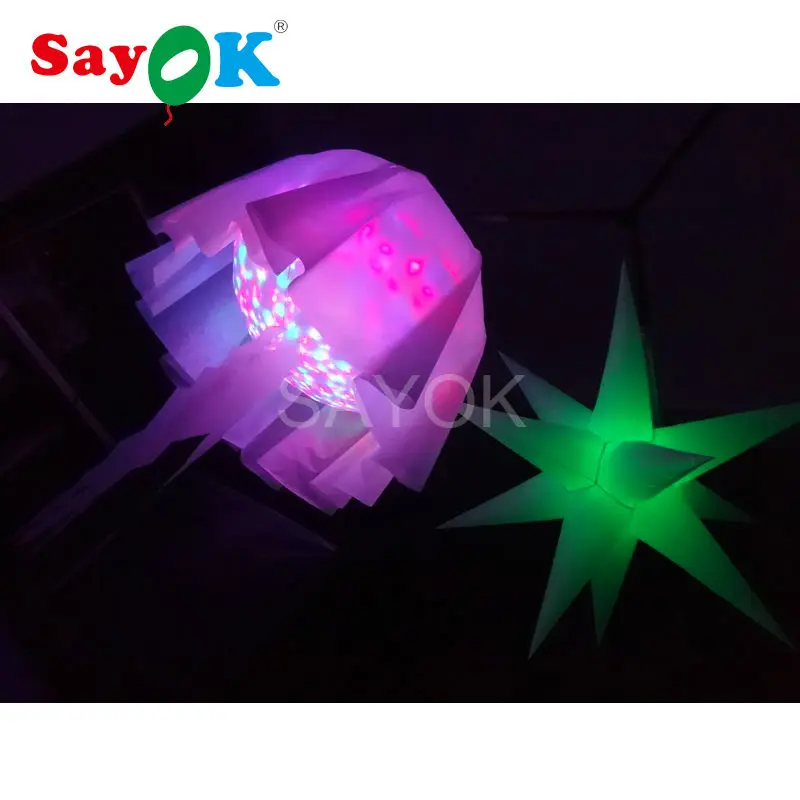 

Led Light Jellyfish Decoration Inflatable Jellyfish Balloon Colorful Lighting Inflatable Hanging Jellyfish Model for Club Party