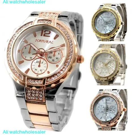 FW836C New Water Resist White Dial Ladies Water Resistant Crystal Bracelet Watch