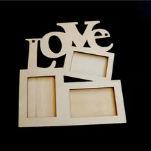 DIY пустая фоторамка полый любовь деревянная фоторамка белая база для картины «сделай сам» рамка художественный Декор три окна