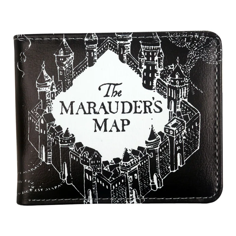 

New Mens Harry Potter Wallet Hogwarts castle The Marauder's Map The Wizarding World Wallet-ID-Window-Zip-And-Coin-Pocket