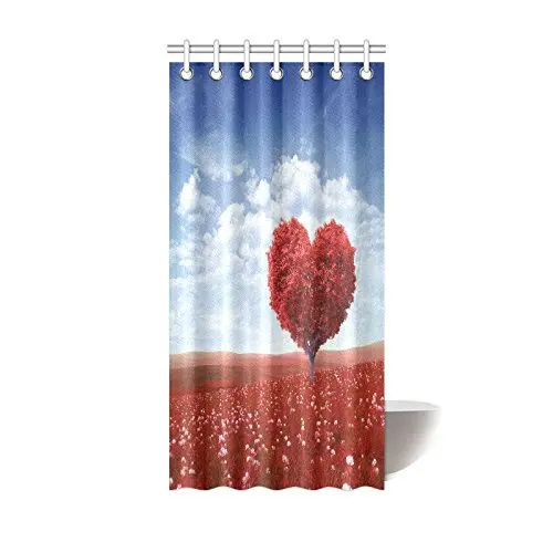 Compare Prices On Valentine Shower Curtains- Online Shopping/Buy WARM TOUR Valentine Heart Shaped Pink Love Tree Fashion Shower Curtain Hotel/Bathroom With Hooks Ring72''X72''Inch - Compare Prices On Valentine Shower Curtains- Online Shopping/Buy
