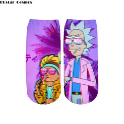 Модные хип-хоп аниме мультфильм Рик и Морти 3D печать укороченные носки цветные колготки плотные милые galaxy шланг повседневные короткие