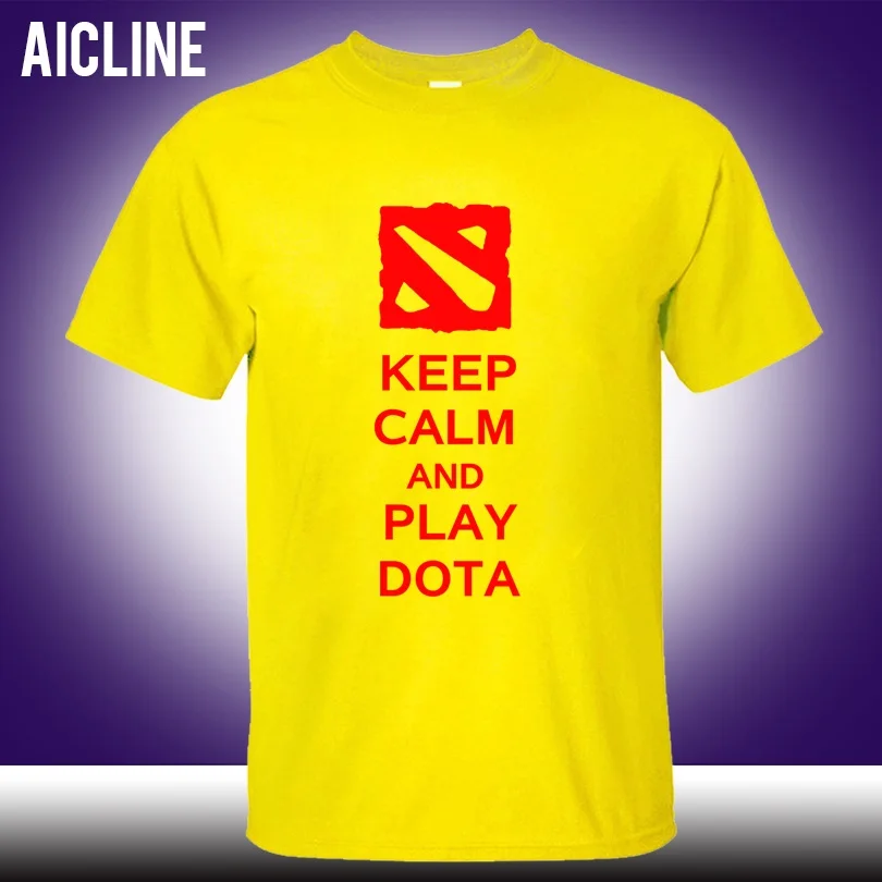 Модные топы с надписью Keep Calm And Play Dota 2, футболки с принтом из фильма Ходячие мертвецы, мужские летние футболки, хлопковые футболки