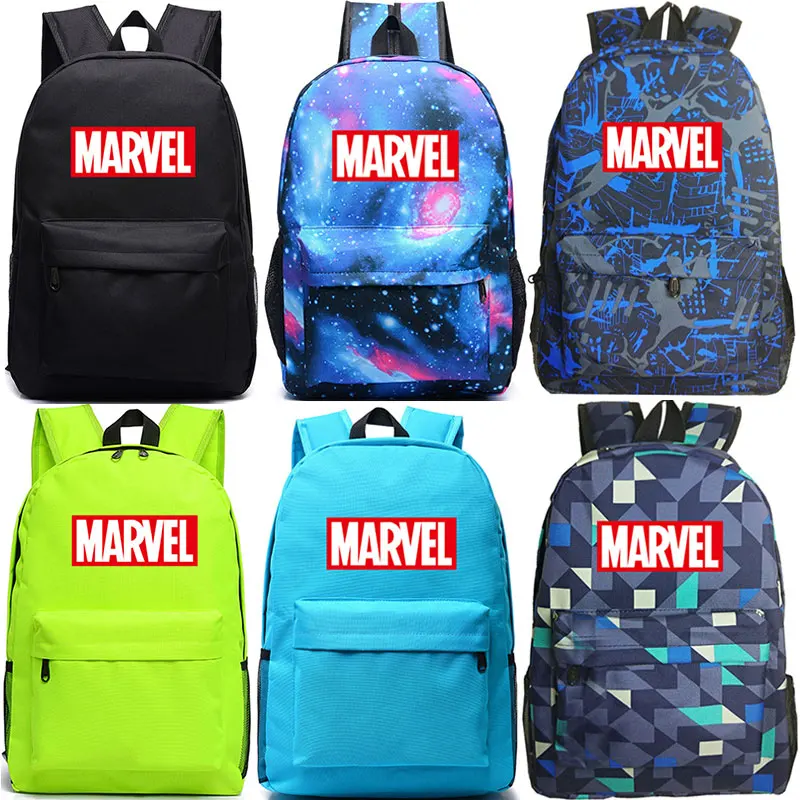 Дешево 2018 цветная школьная сумка с надписью Marvel и Мстителями для мальчиков и девочек, женский рюкзак, школьные сумки для подростков, холщовые мужск...