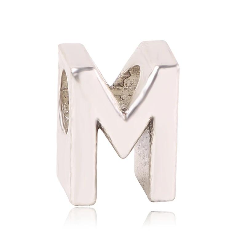 Couqcy простая индивидуальность 26 буквенных бусин креативная комбинация подходит для DIY Pandora браслет ювелирные изделия Европейский Шарм - Цвет: M