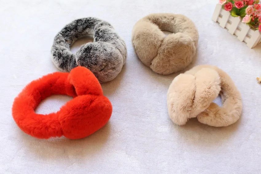 real rabbit fur winter earmuffs for girl (2)