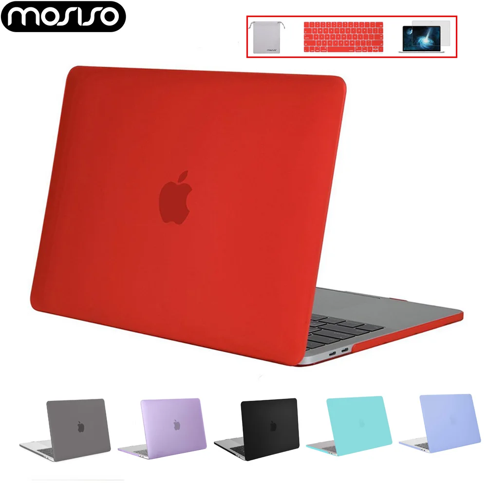 Черный чехол Mosiso для ноутбука Macbook Pro 13 15 Вт/без сенсорной панели A1708 A2159 A1990|case cover for