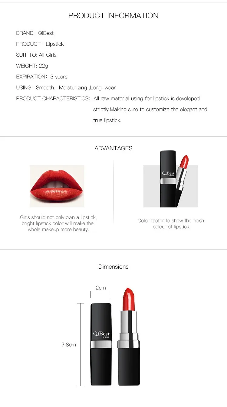 Mascara + Sombra + Delineador Lápis + Batom + Lip Cosméticos com Escova de Longa-duração para Mulheres Qibest Banda Pincel Maquiagem 6 Pcs 7 + delineador lápis + batom + Lip