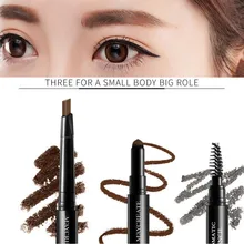 Высокое качество, 3 в 1, набор карандашей для бровей, долговечный, водонепроницаемый, для бровей, кисть для пудры, женские инструменты для макияжа