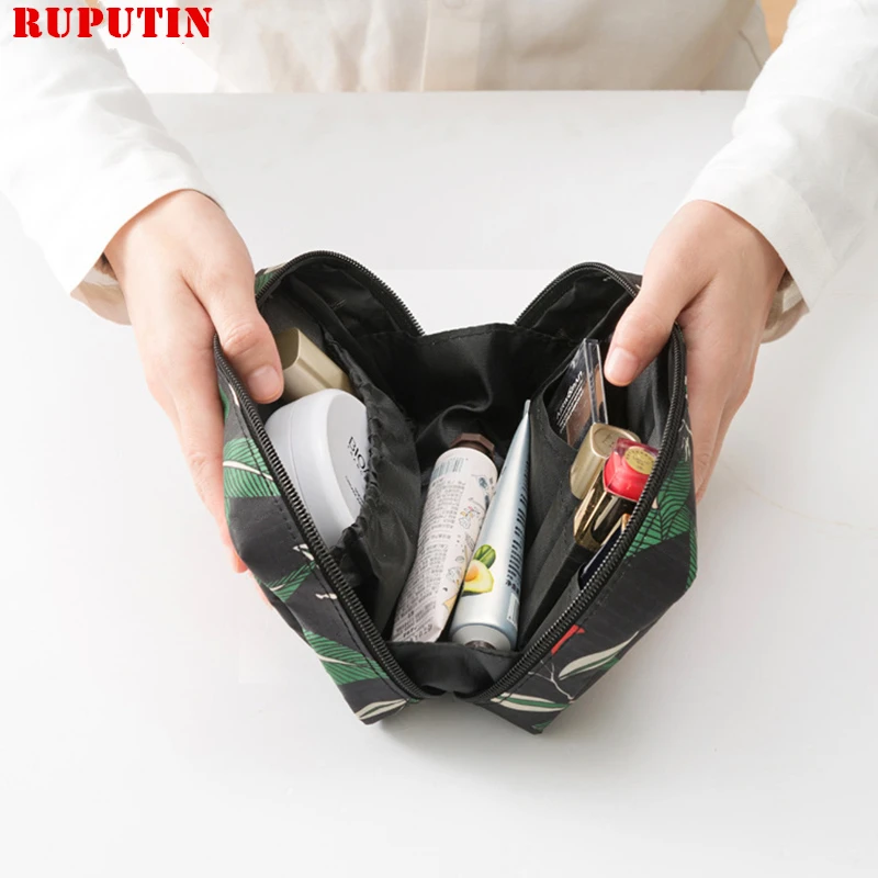 

RUPUTIN Portable Women Cosmetic Bags Waterproof Toiletry Bags Small Storage Cosmetic Make Up Cases Travel Makeup Organizer Bags