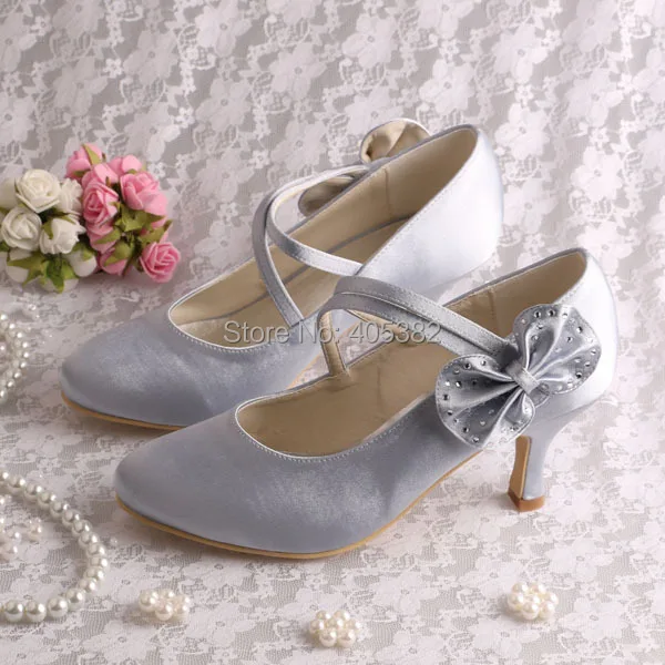 (20 Colors)Wholesale Mary Jane Wedding Bridal Shoes Silver (20 Colors)Wholesale Mary Jane Wedding Bridal Shoes Silver