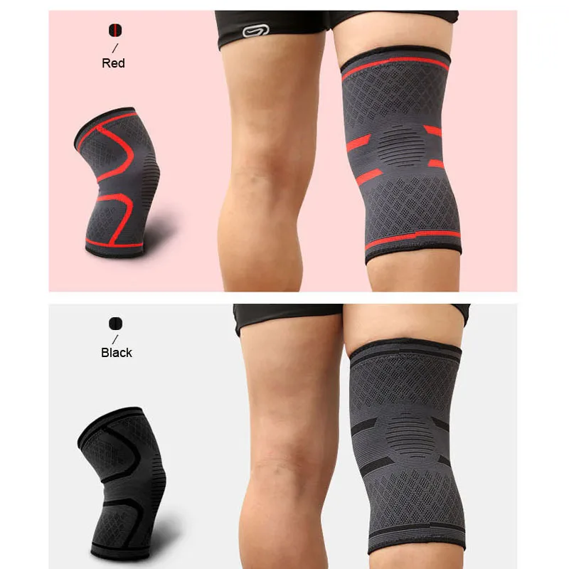 AOLIKES 2pcs Knee Protector Compression Sleeves Brace Support Breathable Knee Pad Training Elastic for Running Fitness joelheira
