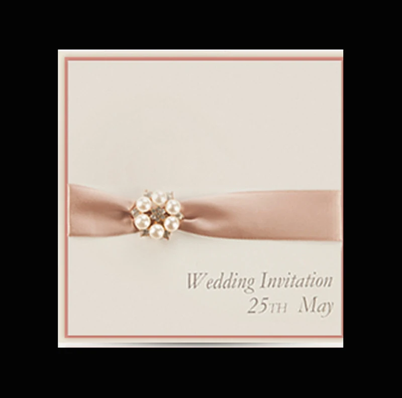  New quality embossed carving paper inviation cards+Rhinestone Brooch loyal invitation letter weddin - 32923283287