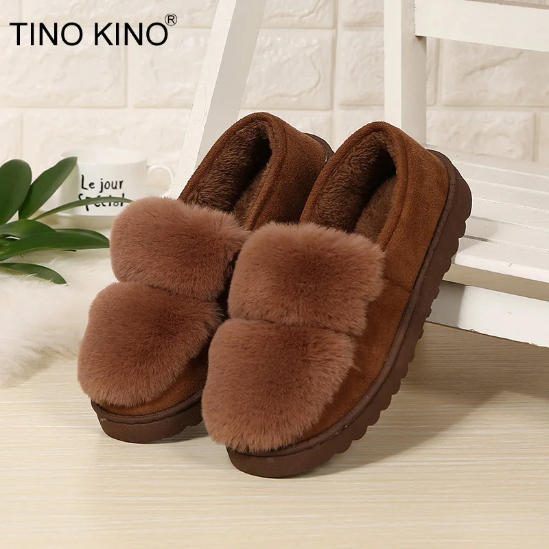 

Tino Kino Winter Fur Plush Warm Women Moccasins 2018 Female Fashion Flat Loafers Ladies Casual Comfort House Slipper Shoes