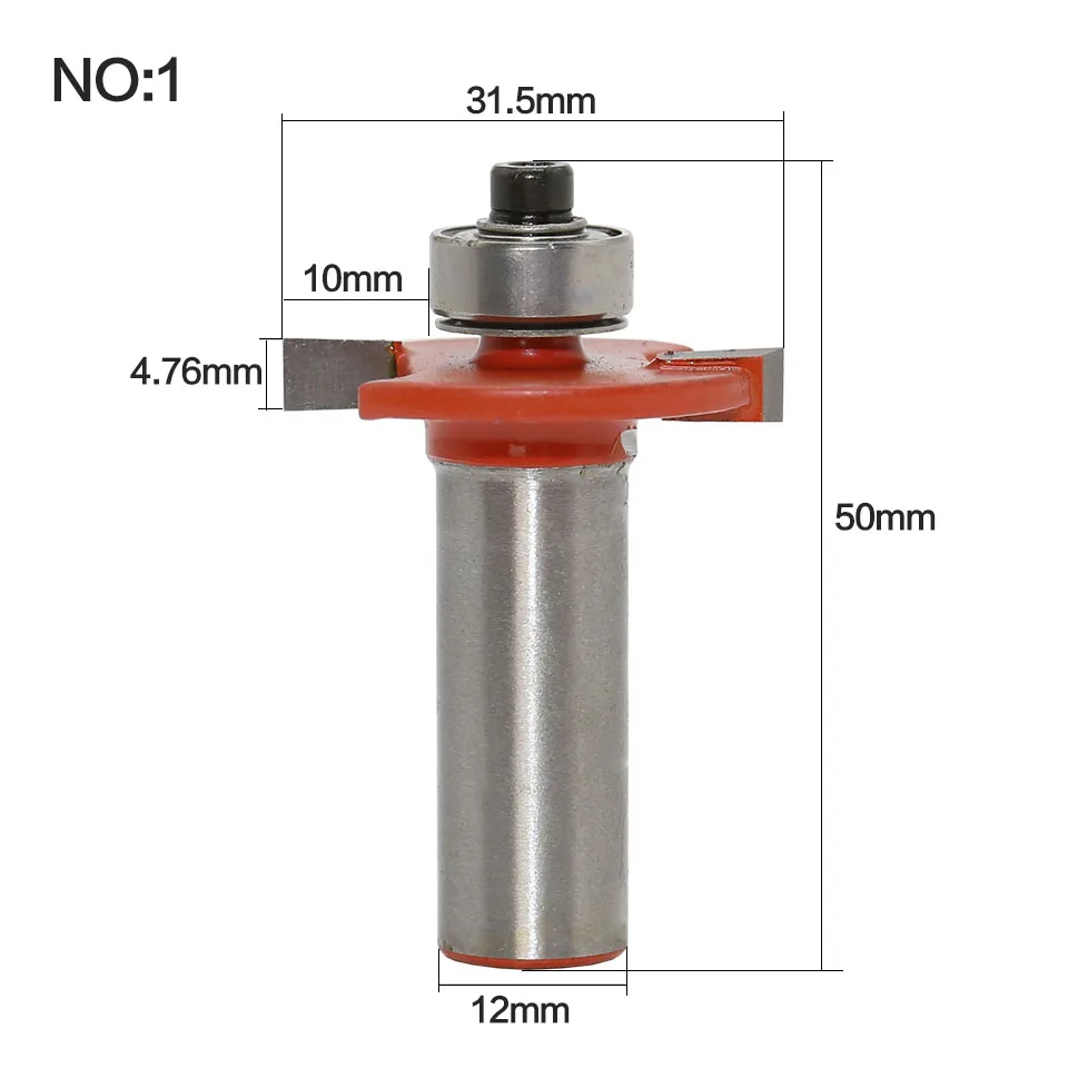 1 шт. 12 мм хвостовиком T Тип Rabbeting фрезы с подшипниками Вольфрам карбида древесины фреза инструменты Фрезы для дерева