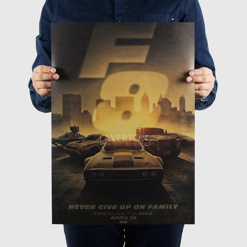 

Free shipping,Fast & Furious 8/Nostalgia film classic movie/kraft paper/bar poster/Retro Poster/decorative painting 51x35.5cm