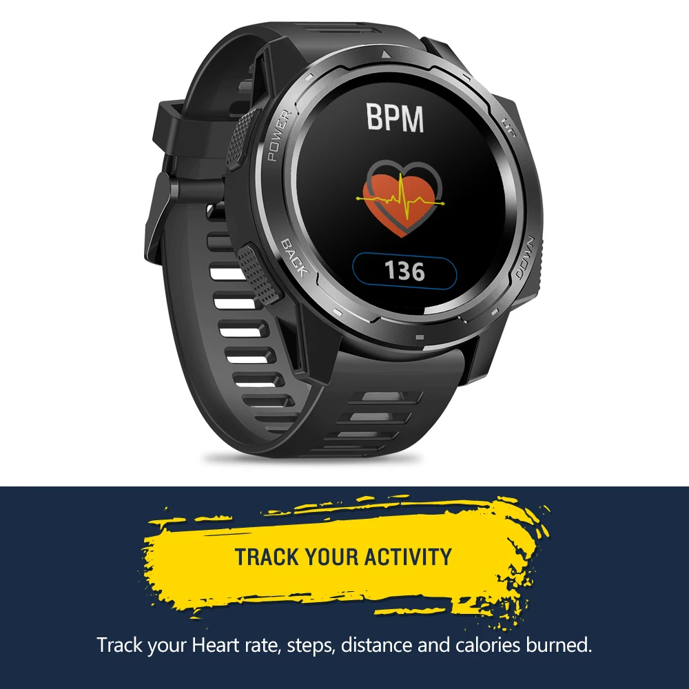 

Zeblaze VIBE 5 Smart Watch Men Heart Rate Monitor All-day Tracking Sport Smartwatch Android 4.4 / iOS 8.0 and above system phone