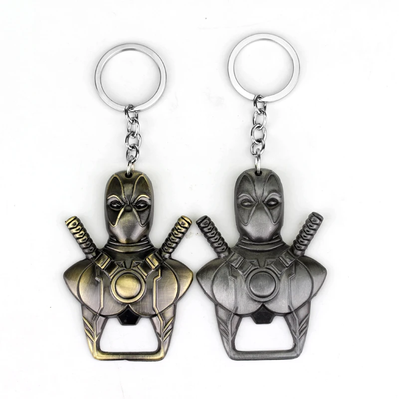 

dongsheng Fashion Deadpool Keychain Beer Bottle Opener Key Rings For Gift Car Key Chain Movie Key Holder Souvenir Accessories